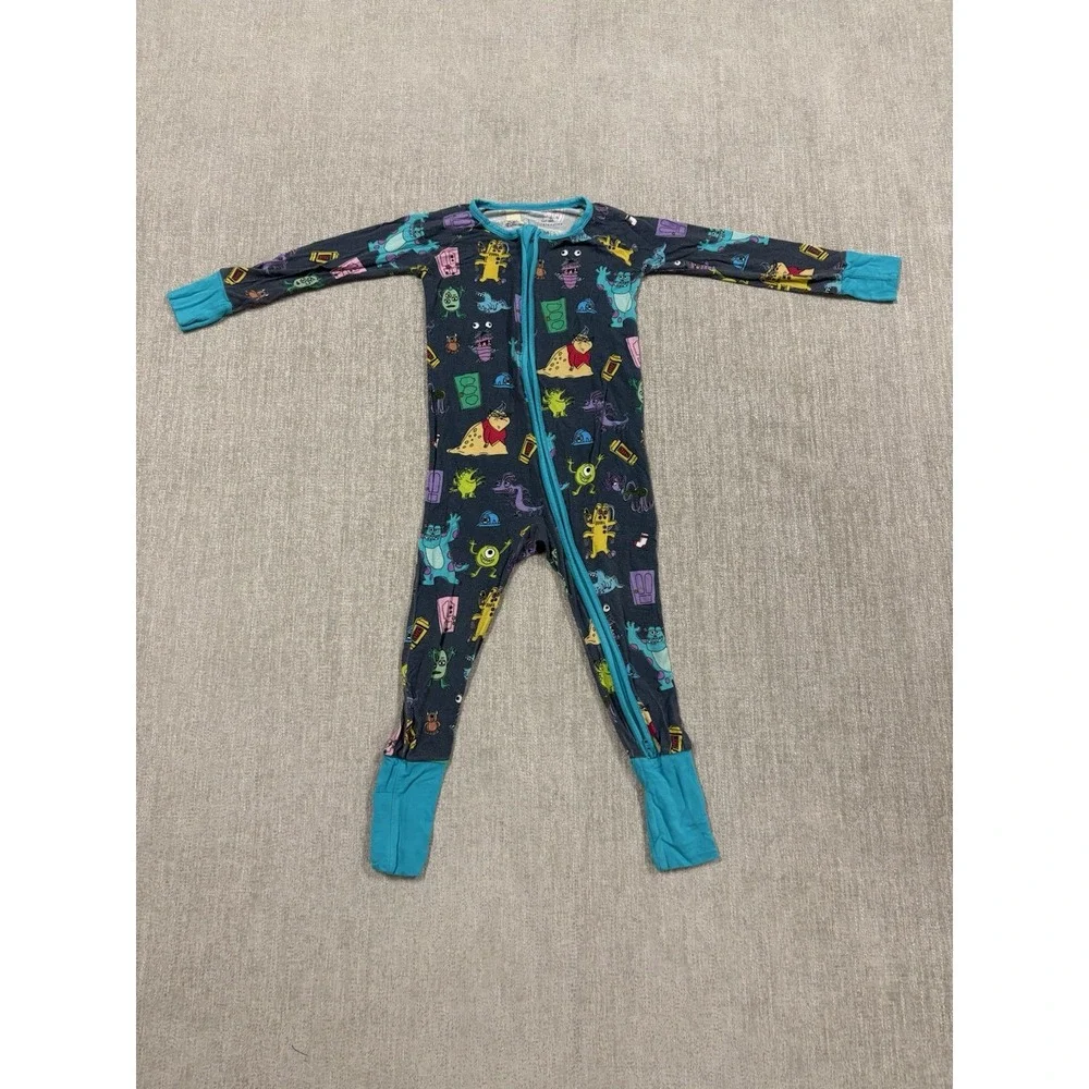 Little Sleepies Disney Pixar Monsters Inc Zippy Bamboo Pajama Size 18-24 Months